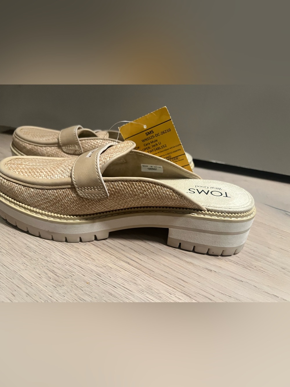 Toms Women's Cara Tan Woven Slip-On Mule